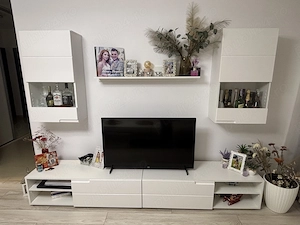 Biblioteca living alb lucios - imagine 2