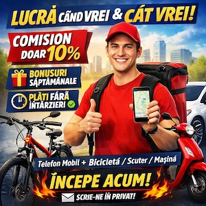 Flotă curieri Bolt Food Wolt Glovo 