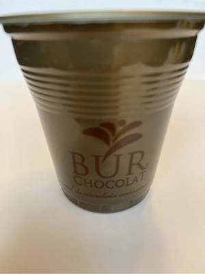 Pahare din plastic PP cu branding Bur Chocolat#100ml,ideale pentru deserturi si prezentare  