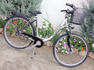 Bicicletă damă PEUGEOT,cu 7 vit NEXUS,frână picior,argintiu