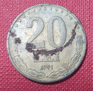 Monedă de 20 Lei din 1991, cu Ștefan cel Mare  ; Preț: 10 euro - imagine 2
