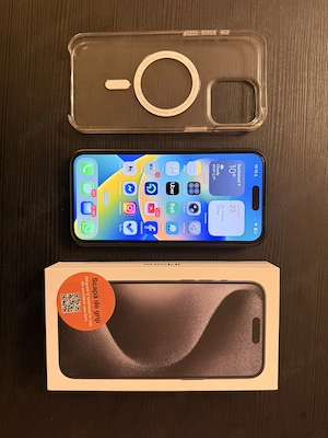 iPhone 15 Pro Max Black Titanium 5G, 256GB, CA NOU HUSE, FULL BOX