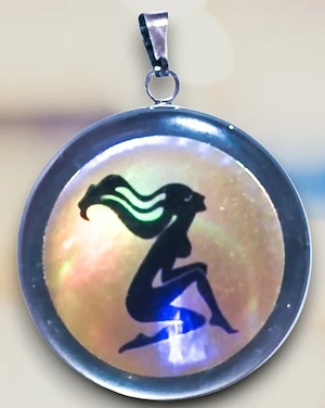 Pandantiv Zodia Fecioara stil egiptean   Inox și Rășină (Efect Perlat Sidefat) - imagine 5