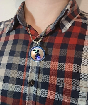 Pandantiv Zodia Fecioara stil egiptean   Inox și Rășină (Efect Perlat Sidefat) - imagine 4