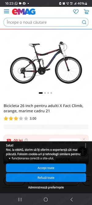 De vânzare bicicleta in stare foarte bună folosita foarte putin