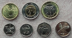 Monede Botswana 5 10 25 50 Thebe si 1 2 5 P**a 2013 UNC