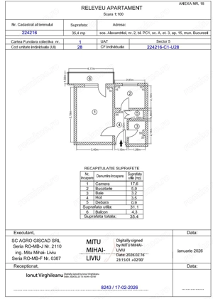 Garsonieră 31 mp + balcon | Etaj 3/10 | Ideal investiție / renovare - imagine 14