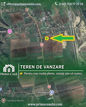 Teren in zona Candesti BZ   suprafata 7.500mp   deschidere 31m   Pret: 2,5  mp 
