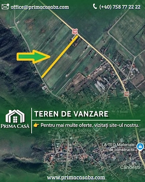 Teren in zona Candesti BZ   6400mp cu deschidere 12m la DN10   Pret: 5  mp neg.  