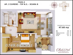 Proprietar   Ap 2 cam dec   studio 47,60mp | Metrou Pacii | Etaj 1 |  Rotar Park 1