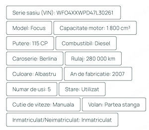 Vand Ford Focus 2007 - imagine 5
