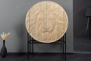 Dulap din Lemn de mango Maro deschis si Metal Negru L100xH140cm LION