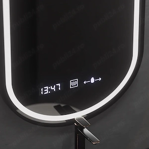 Oglinda LED Premium 50 90 cm cu Rama Neagra, Senzor de Miscare Integrat, Touch, Sistem Dezaburire, C