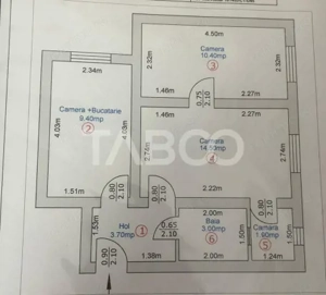 Apartament 2 camere de vanzare 43 mp zona Tiglari Sibiu - imagine 5