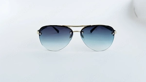 Ochelari de soare Aviator - Rama aurie Lentile Albastre Degrade - imagine 2