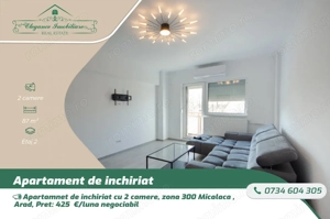 Apartamnet de inchiriat cu 2 camere, zona 300 Micalaca , Arad