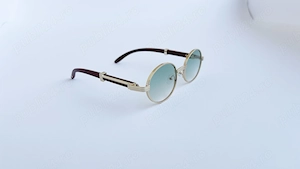 Ochelari de soare Ovali - Rama aurie-maro Lentile verzi degrade