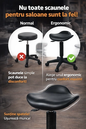 Scaun ucenic profesional pentru coafură și cosmetică   Black