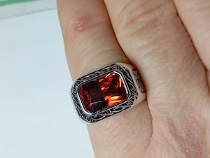 inel au-18 k cu piatra alba zirconiu  - imagine 4