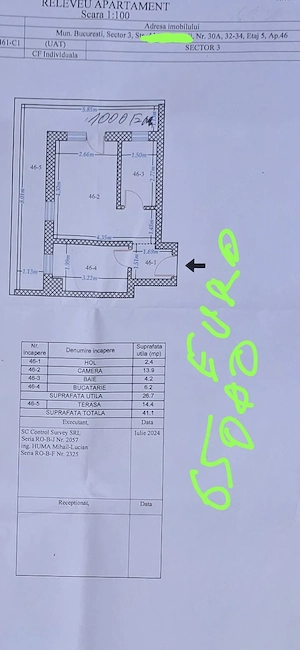 vand ap la 1800 euro metri salajan ozana conform suprafetelor la etaj 5 sector 3