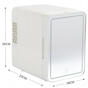 Frigider portabil, Vortech, Electric, 4l, Cu oglinda led iluminata, Alimentare 12v 230v, Compact, Al