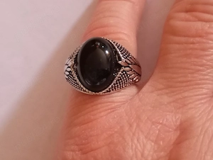 inel clasic de moda pt.femei din argint 925 sterling  cu onix negru oval