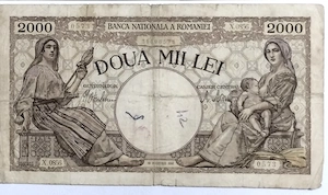 Doua bancnote de COLECȚIE 2000 LEI 1943 - Regatul României