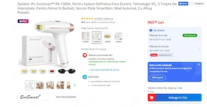 Epilator definitiv IPL EvoSmart RX 400000impulsuri nou la cutie