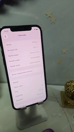 iPhone 12 PRO Black 256 GB Batetie Originală:74%.PRET FIX! - imagine 3