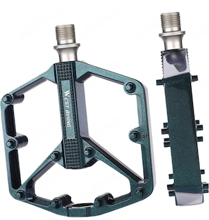 Pedale late platforma Westbiking 3 rulmenți aliaj aluminiu verde metalizat drag green bicicleta mtb 