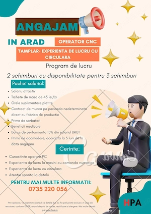 HPA recruteaza Tamplar in Arad.