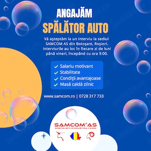 Angajam spalator auto Samcom As