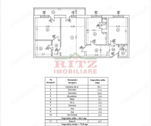Ap. 3 cam., S=73 mp, et. 1, Central!