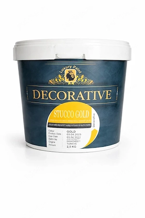 Vopsea Decorativa Stucco Gold 2.5 kg Efect Marmorat Auriu Premium pentru Pereti Interiori Finisaj Lu