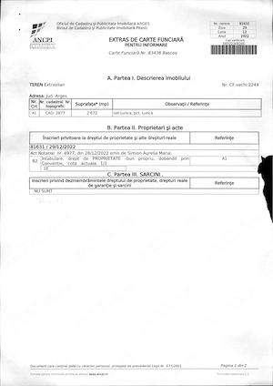 Vand Terenuri comuna Bascov