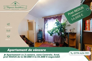 Apartament cu 2 camere, zona centrală, Arad