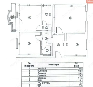 Apartament 3 Camere 13 Septembrie | 2 Bai | Balcon | Loc de parcare  - imagine 8