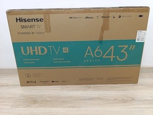 Vând Televizor Hisense 43 inch, 4K UHD, Smart TV, Dolby Vision, negru, 109 cm
