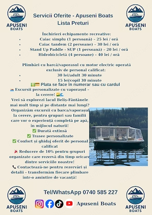 Agrement nautic pe Lacul Beliș-Fântânele | Apuseni Boats   Reducere 10% pentru rezervări în avans - imagine 3