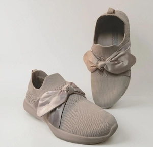 Adidași Skechers BOBS slip-on cu fundă satinată - Roz Pudră - Mărimea 37