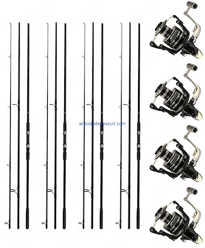 Set 4 Lansete pentru Crap si Somn, lungime 3.60 m + 4 mulinete X 5000   produse noi