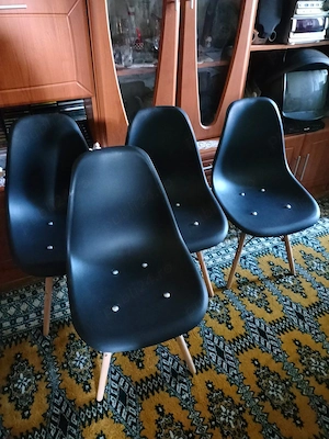 4 scaune negre moderne bucatarie sufragerie