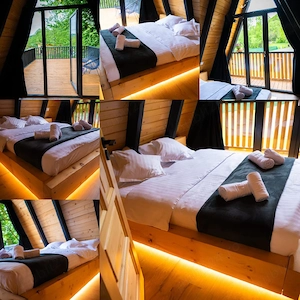 Cabana A-frame de inchiriat cu ciubar, jacuzzi - imagine 2