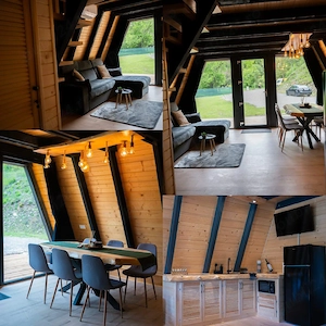 Cabana A-frame de inchiriat cu ciubar, jacuzzi - imagine 5