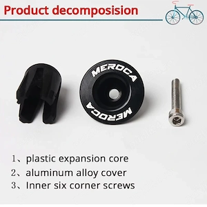 Dopuri aluminiu ghidon capete end bar bicicleta trotineta mtb cursiera bmx ciclocross Downhill  - imagine 3