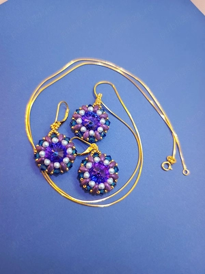 Set handmade cercei + pandantiv cu cristale Swarovski, Preciosa unicat - imagine 4