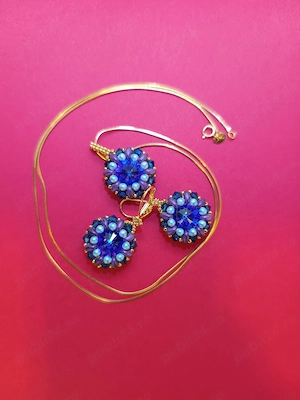 Set handmade cercei + pandantiv cu cristale Swarovski, Preciosa unicat - imagine 3