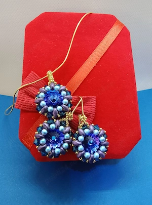 Set handmade cercei + pandantiv cu cristale Swarovski, Preciosa unicat