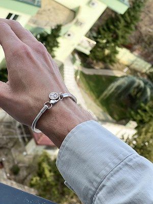 Bratara argintie 4mm - Bratara tip sarpe din otel inoxidabil Trendhim