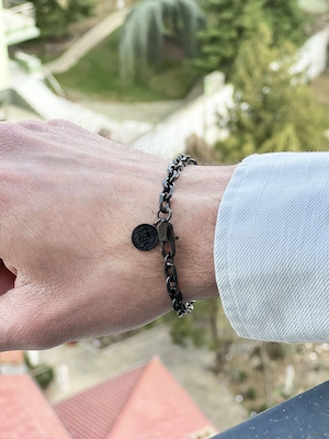 Bratara neagra din otel inoxidabil - Trendhim